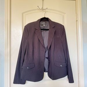 Pinstripe Blazer Jacket (Black)